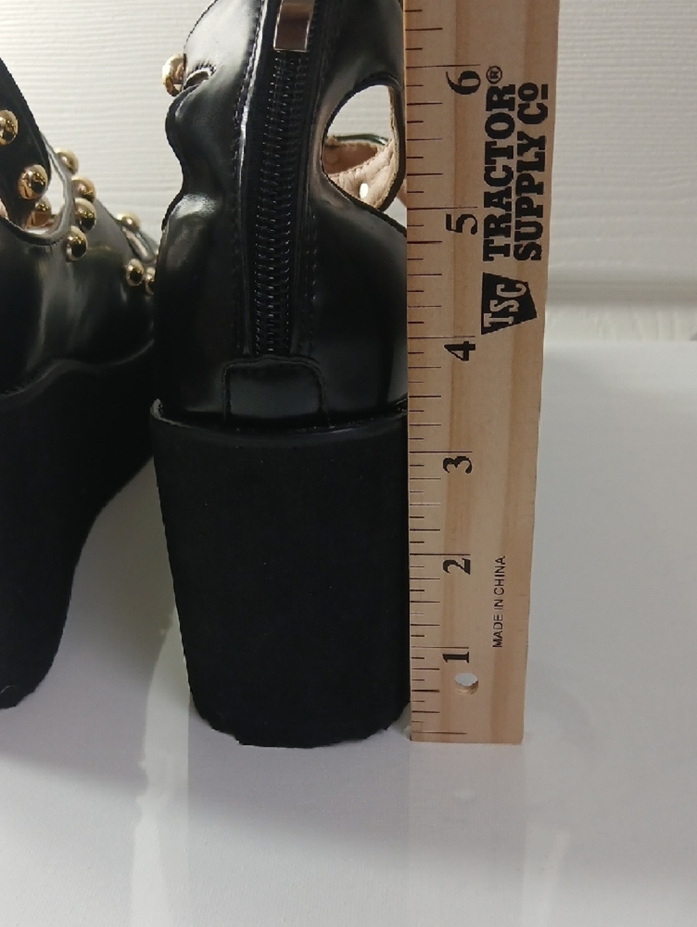 Black Studded Steampunk Goth Chunky Platform Open Toe Ankle Strap Sandals - Picture 7 of 16